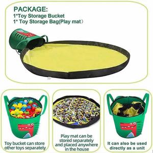 Slide Away Toy With Zipper Play Mat Kids Organizer Storage <b>Bin</b> for Toys - Product Image 4