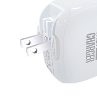Chargeur rapide 65W avec câble rétractable, prise pliable, ports USB-A et USB-C, câble USB-C pour tablette, ordinateur portable, smartphone