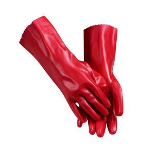 Wholesale Long Sleeved <strong>Red</strong> PVC <strong>Gloves</strong> Acid Oil Chemical Resistant Double Dip Grip Safety Work XL - Product Image 3