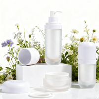 120ml 100ml 50ml 30ml 50g 30g vide en plastique rond givré lotion cosmétique bouteille pompe bouteille pour bouteilles de soins de la peau