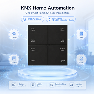 Système d'automatisation de la maison intelligente KNX de luxe, interrupteur à bouton-poussoir à 8 boutons, capteur de proximité, indication LED, design moderne, interrupteur mural - Product Image 4