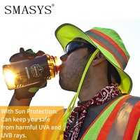 도매 자외선 차단 형광 반사 안전모 야외 작업 여행용 모자 자외선 차단 반사 모자