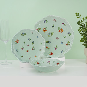 Nouveau Design Plaque de Tampographie Plats Floral Home Dinner Bone Vaisselle <span class=keywords><strong>Vintage</strong></span> <span class=keywords><strong>Assiettes</strong></span> Ensemble en Céramique pour Vaisselle Fine <span class=keywords><strong>Assiettes</strong></span> - Product Image 2