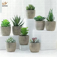 Plantes succulentes artificielles en PVC/PE, assortiment de cactus décoratifs en pot avec pots gris pour usage intérieur domestique – Vente chaude