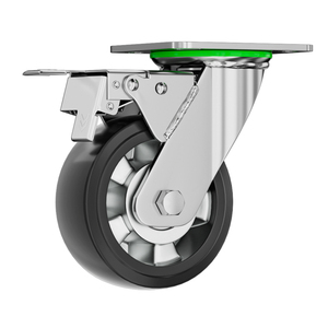 Hochwertige Edelstahl 300kg Industrielle Schwarz Beschichtete Schwenkbare Bremsrollen für Leichte Lasten - Product Image 1