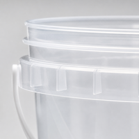 Seau transparent avec couvercle, seau rond transparent avec poignée de transport pour le rangement à domicile, le jardin et l'atelier