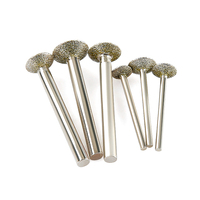 Lame de scie diamantée avec tige de 3 mm/6 mm, disque de coupe et de meulage rond brasé sous vide, machines de découpe et de gravure, tête de meulage