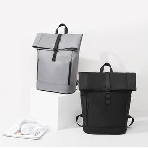 New Custom European and American-style <b>Backpack</b> with a Roll-top Design, Mens Business-casual School Bag Featuring - Product Image 2