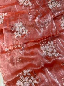 Sari en soie pure Jimmy-Cho de designer avec broderie pour collection de vêtements de fête pour femmes, provenant d'un fournisseur indien - Product Image 5