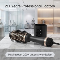 Brosse lissante électrique professionnelle à technologie ionique, 3 réglages de température, interchangeable, pour la maison et l'hôtel