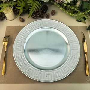 Assiettes de présentation élégantes en plastique argenté et rouge pour mariages et décorations de Noël – <span class=keywords><strong>Vaisselle</strong></span> en gros à prix abordable - Product Image 3