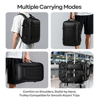 Sac à dos classique pour ordinateur portable, résistant à l'eau, extensible, avec poche cachée, port USB, et compartiment pour trolley