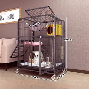 Zware, grote kattenkooien, luxe binnenvilla, hoogwaardige kattenkooien, metalen kattenhokken, kattenhuis met helling, ladders en hangmat - Product Image 3