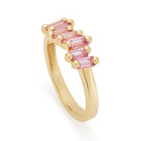 Bague en or jaune 18 carats avec saphir rose 1,20 ct, collection héritage, qualité d'investissement, chef-d'œuvre de joaillerie haut de gamme, style baron européen