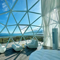 20ft glamping hôtel complexe igloo entièrement transparent verre bleu geo dôme tente maison