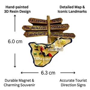 Imanes de Refrigerador 3D Personalizados y al por Mayor de Europa, España, Tenerife, Menorca, <span class=keywords><strong>Mallorca</strong></span>, Pegatinas Turísticas para Refrigerador - Product Image 3