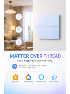 Interruptor de pared inteligente JINK Switch 8E Matter over Thread de 4 botones, 16A 2000W, panel de PVC, blanco, gris, negro - Product Image 4