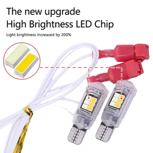 Feux clignotants LED haute luminosité pour moto, ampoule de signalisation bicolore T10 T15 W5W 12 V, lampe de remplacement - Product Image 1