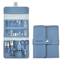 Kit de coupe-ongles de luxe, 16 pièces, pour manucure et pédicure, dissolvant de cuticules, lime à ongles, avec boîte à glissière
