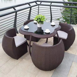 Juegos de muebles de Patio para exteriores, muebles de jardín, sofá de ratán de plástico y juego de jardín de 4 piezas - Product Image 1