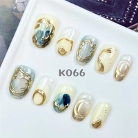 Nouvelle collection automne : Faux ongles ronds courts haut de gamme (10 pièces) – Modèle carré à presser, mélange de brun exquis pour nail art avancé