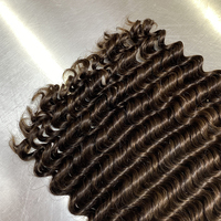 12A # Extensions de cheveux vietnamiens brun foncé à ondulations profondes, pré-bouclées, tresses au crochet sans nœuds, cheveux vierges pour femmes noires