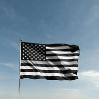 Drapeau américain personnalisé avec logo imprimé, ligne fine, 3x5 pieds, intérieur/extérieur, en polyester, avec œillets
