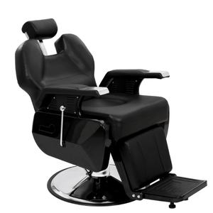 Sillón de Barbería Reclinable de Cuero Negro con Bomba Hidráulica de Alta Resistencia, Equipo de Belleza para Salón de Hombres - Product Image 5