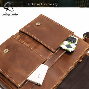 Sac à main en cuir de vache véritable Andong A4 pour hommes et garçons, sac de voyage d'affaires multifonctionnel pour hommes, sacs à bandoulière - Product Image 6