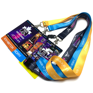 Wholesale Custom Cartoon Logo Polyester ID Holder Lanyard with Keychain and Digital Printing Hook