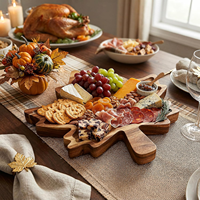 Fabricant de plateaux décoratifs en bois, planche à charcuterie Maple Leaf, plateau de service en bois d'acacia, plateau d'automne, décoration en bois