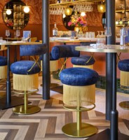 Mobilier de restaurant de luxe, mobilier de café, banquette de restaurant en velours et cuir, canapé de boîte de nuit, table et chaise de pub et restaurant