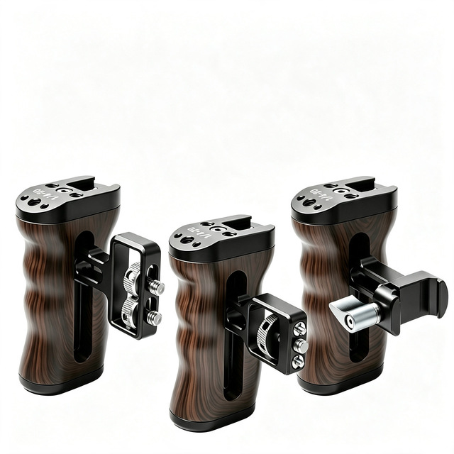 Aluminum Alloy 1/4-inch Arri-style Mount Dual 1/4-inch Screw Side Grip Compatible for Fujifilm Mirrorless Cameras Cage Systems