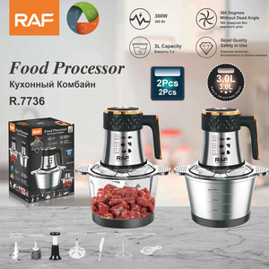 RAF Home Kitchen Portable Big Capacity Electric Chopper Vegetable Cutter Food Processor Glass cups and stainless steel cups - Product Image 2