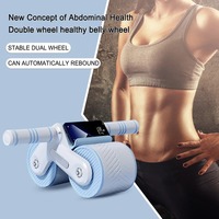 Rouleau Aminceur Ab Double Roue Roulant Silencieux Avec Genouillère ou Perte de Graisse Abdominale Ciblée Home Core Training Fitness AB Roller