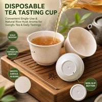 Tasses à thé en coque de riz, lot de 25 pièces, vaisselle naturelle pour la cérémonie du thé chinois, thé Kung Fu, maison, cuisine, café, hôtel