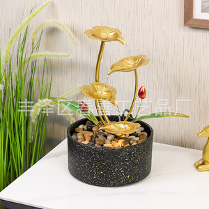 Minimalist Water Flowing Ornament Plastic Iron Electric Desk Decor For Living Room Bedroom Entrance <b>Hall</b> TV <b>Stand</b> - Product Image 2