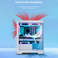 Boîtier de jeu PC LED ATX/ITX avec support Micro ATX Audio Ports avant Ventilateur RVB et refroidissement par eau pour armoire CPU de bureau