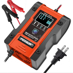 Cargador <span class=keywords><strong>de</strong></span> batería <span class=keywords><strong>de</strong></span> coche iParts Foxsur 12V 24V 6A Reparación <span class=keywords><strong>de</strong></span> pulso cargador <span class=keywords><strong>de</strong></span> 7 etapas para GEL WET AGM 12,6 V batería <span class=keywords><strong>de</strong></span> litio LiFePO4 LiPo - Product Image 1