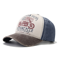 Gorra de Béisbol de 5 Paneles, Estilo Vintage Desgastado, Deportiva, para Motocicleta, Estilo Retro de Motociclista, Unisex, Ajustable, con Hebilla de Metal, de Sarga de Algodón