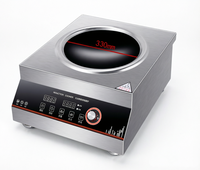 Kompor Induksi Komersial 6000W, Efisiensi Tinggi, Permukaan Cekung, Peralatan Dapur Profesional, Stainless Steel Heavy Duty