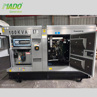 Générateur de secours silencieux MADO 100KVA-500KVA triphasé 50Hz avec capot silencieux, alimentation de secours, refroidissement par eau, démarrage électrique 12V DC ATS