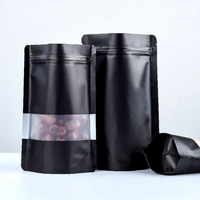 Nouvel Arrivage – Sachets Doypack Noirs Brillants 10,5x19cm avec Fenêtre Transparente, Refermables, en Plastique, avec Fermeture Ziplock