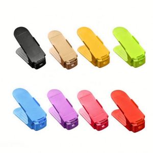 Modern Durable Double Tier Adjustable Shoe Organizer Footwear Support Colorful PP <b>Plastic</b> Living Room Closet Stand - Product Image 1