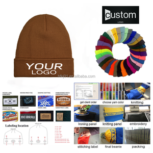 Bonnet d'hiver en acrylique uni pour homme <span class=keywords><strong>et</strong></span> <span class=keywords><strong>femme</strong></span>, tricoté chaud, avec logo personnalisé en patch tissé - Product Image 2