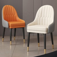 Chaise de salle à manger de luxe dorée, style nordique, pour intérieur, restaurant, moderne, en cuir noir et bois, mobilier de salle à manger à vendre