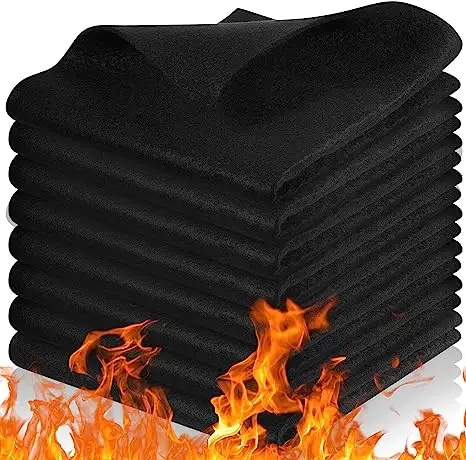 High Temp 36''X36''X1/4'' Felt Carbon Fiber Welding Blankets Black (3 x 3 feets) BBQ mat Fireproof Fire Ritardant
