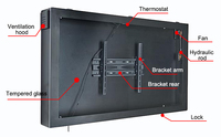 Kabinet TV Dinding Berbahan Plat Logam Kustom, Penutup Keras Tahan Cuaca untuk TV Luar Ruangan