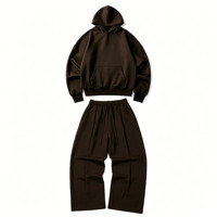 Nouvel ensemble décontracté pour homme en pur coton sur mesure : sweat à capuche oversize et pantalon large