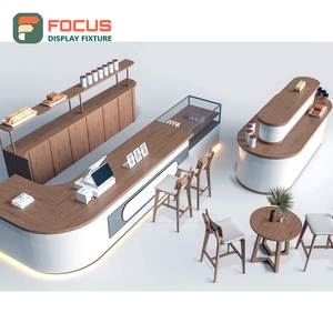 Boutique Coffee Merchandise Display Rack Open <b>Shelf</b> Layout Cup Lid Display Area Roastery Product Display Rack - Product Image 5